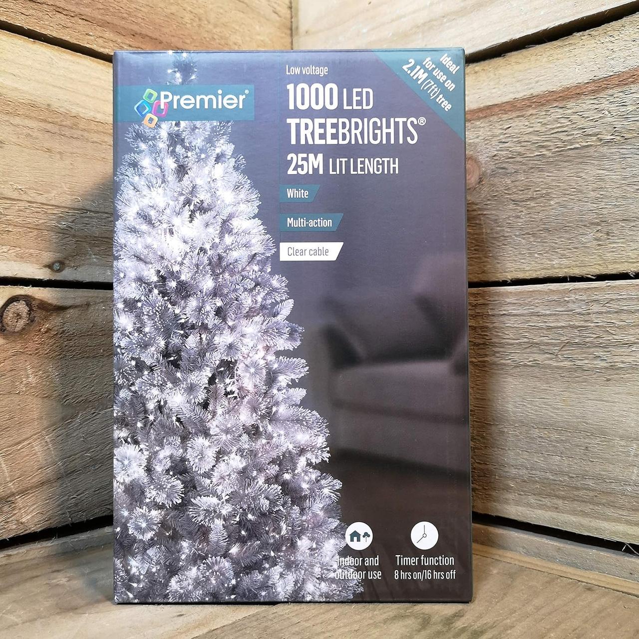 Гирлянда Premier 1000 LED TreeBrights огни холодный белый кабель 25 м Прозрачный