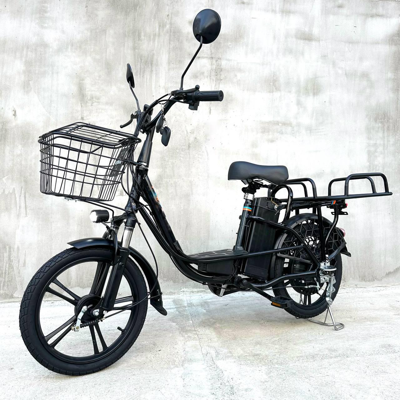 Электровелосипед Minako U18 двухместный 18" 600 W/48 V/18 Ah с грузовым усиленным багажником Черный - фото 2 Электровелосипед Minako U18 двухместный 18" 600 W/48 V/18 Ah с грузовым усиленным багажником Черный - фото 2