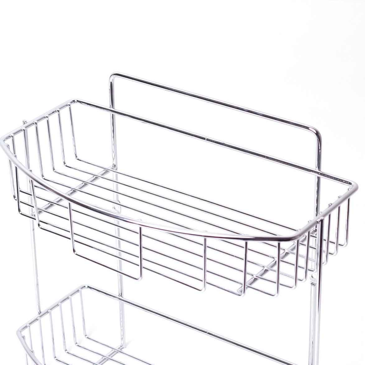 Полиця для ванної Besser KM-0282D напівовальна 2 яруси 29х30х13 см Хромована сталь (29-84-0282D) - фото 3