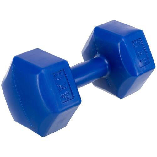 Гантель для фитнеса с покрытием PE Zelart TA-4758-4 1х4 кг 1 шт. Синий (32311978)