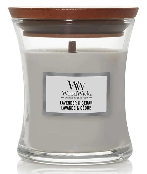 Свічка ароматична Woodwick Mini Lavender&Cedar з ароматом лаванди/кіпарісу 85 г (1701271571) - фото 1
