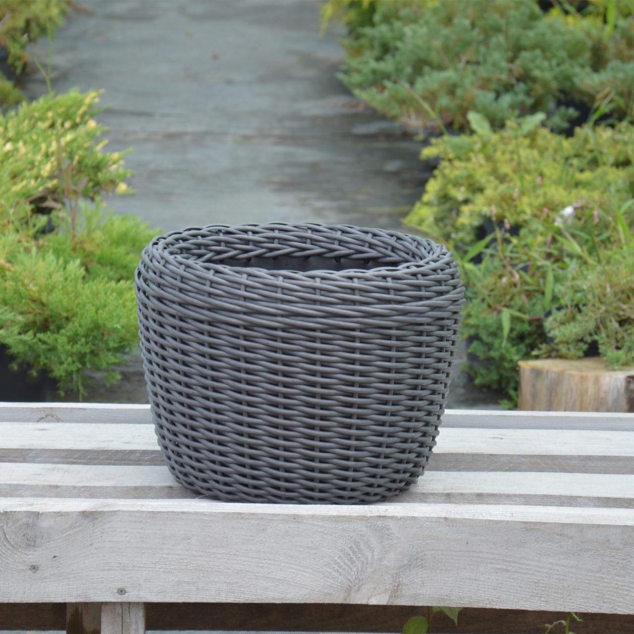 Кашпо для растений из искусственного ротанга 16 л Графитовый (11717414) - фото 4 Кашпо для растений из искусственного ротанга 16 л Графитовый (11717414) - фото 4