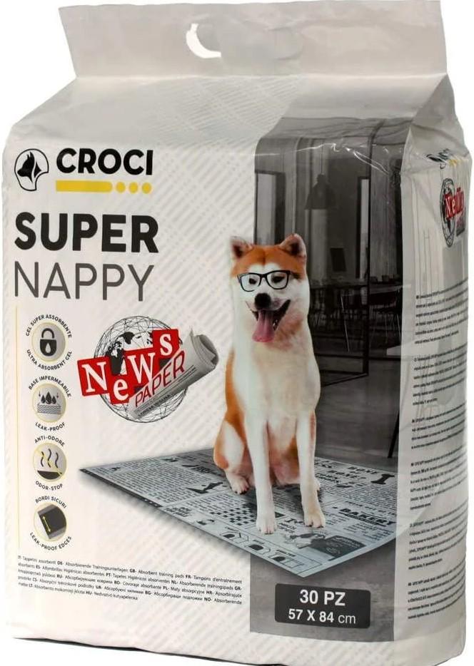 Пеленки для животных Croci принт газета 84х57 см 30 шт. (003279)