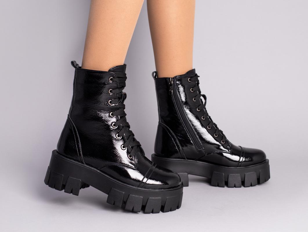 Ботинки женские кожа на плаке зимние р. 36 Черный (6714-1з/36)