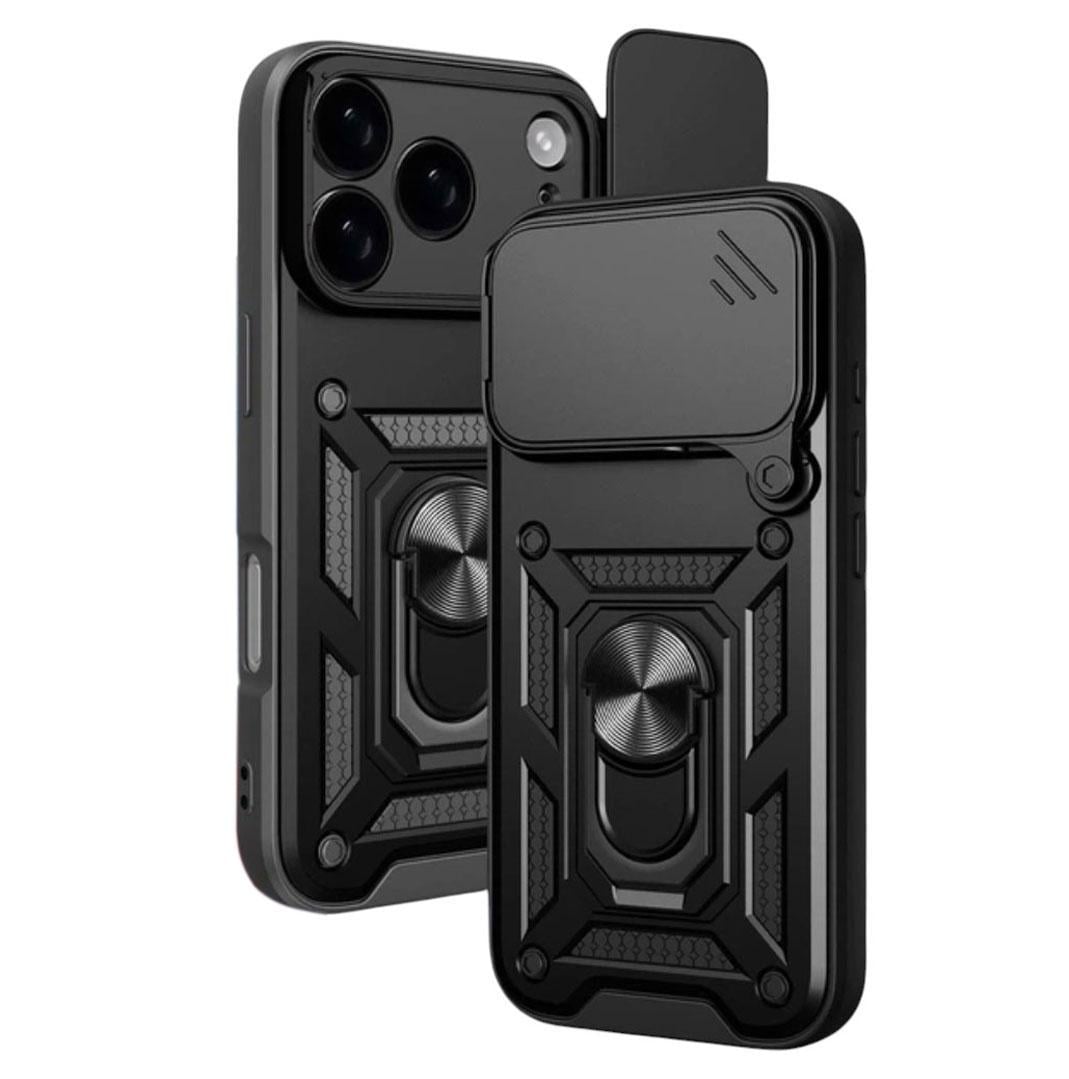 Чехол противоударный Primo Shockproof для Apple iPhone 17 Pro Max с подставкой и шторкой камеры Black (2836747847)
