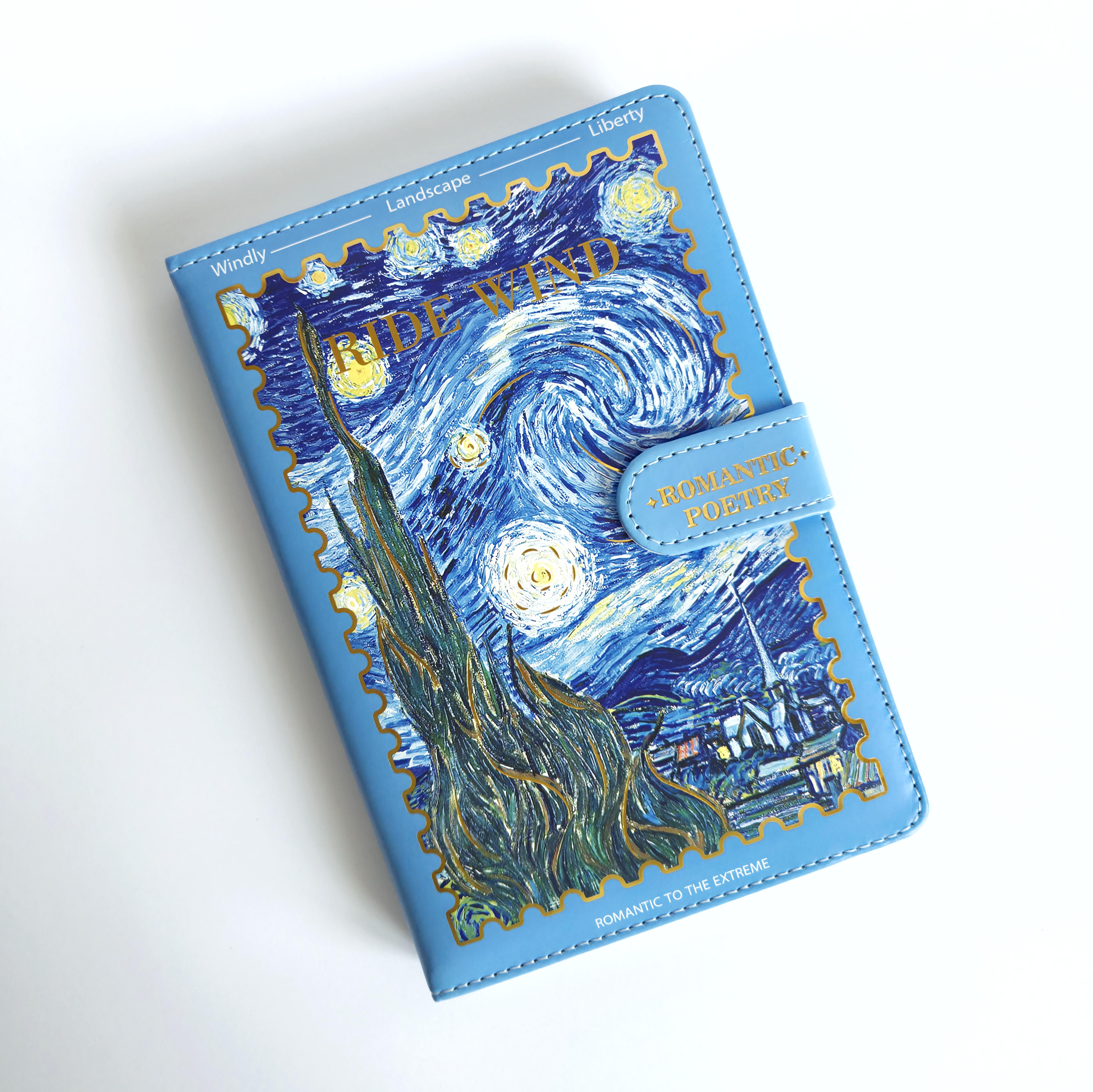 Блокнот А5 в клеточку с принтом картины Ван Гог Звездная ночь 128 листов (368)