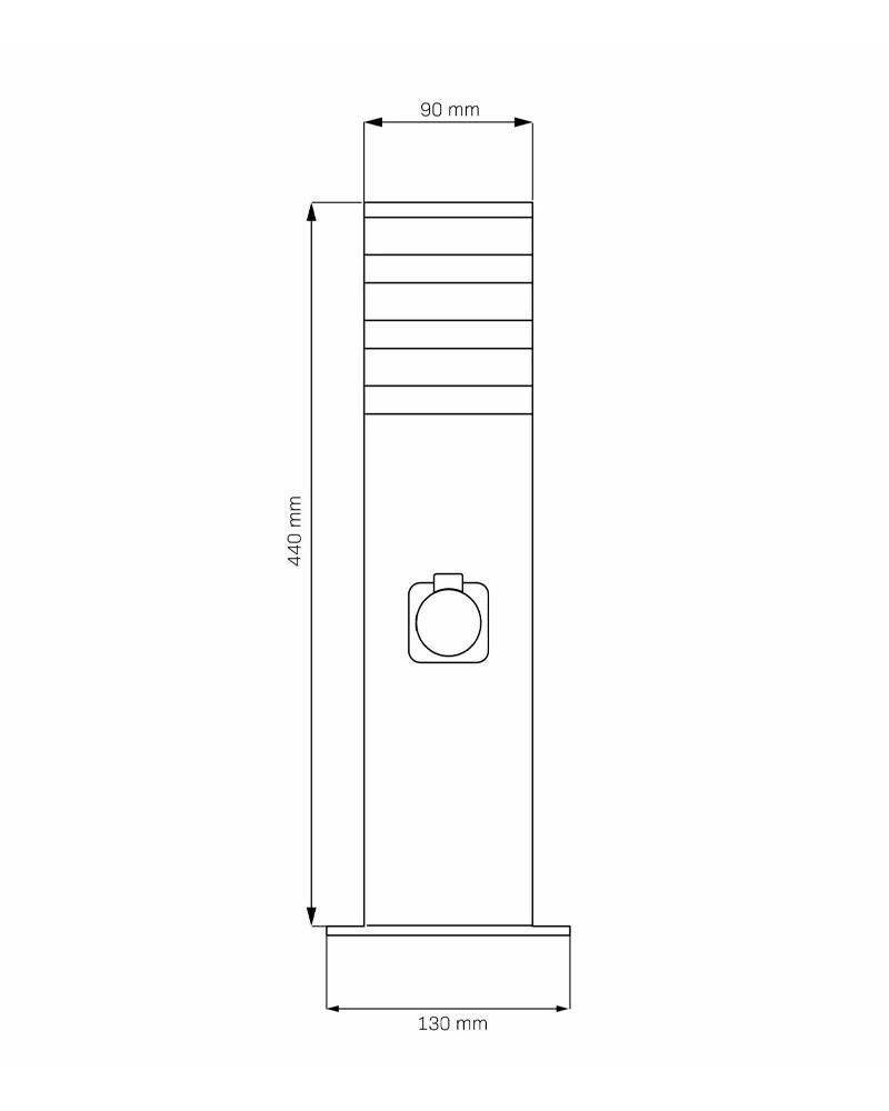 Светильник уличный Goldlux 327970 Teksas E27 1x20W с розеткой IP44 Gr (21449296) - фото 3