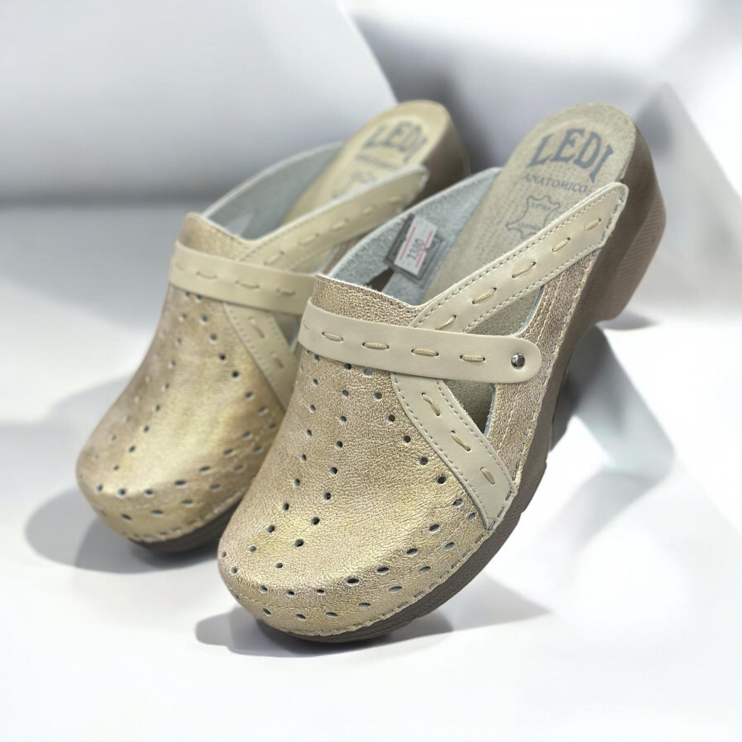 Сабо женские Ledi Anatomic кожаные р. 38 Золотистый (311/S2.) - фото 4