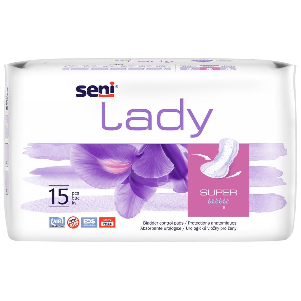 Урологічні прокладки жіночі Seni Lady Super 5 крапель 15 шт. (000006415)
