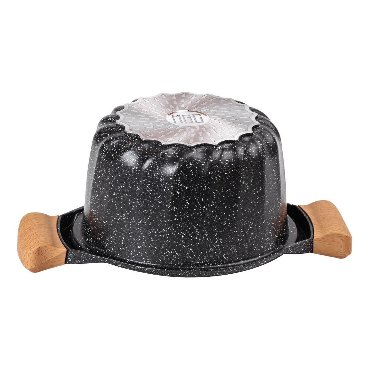 Каструля алюмінієва MGC алюмінієва з антипригарним покриттям зі скляною кришкою 3 л Чорний - фото 5 Каструля алюмінієва MGC алюмінієва з антипригарним покриттям зі скляною кришкою 3 л Чорний - фото 5