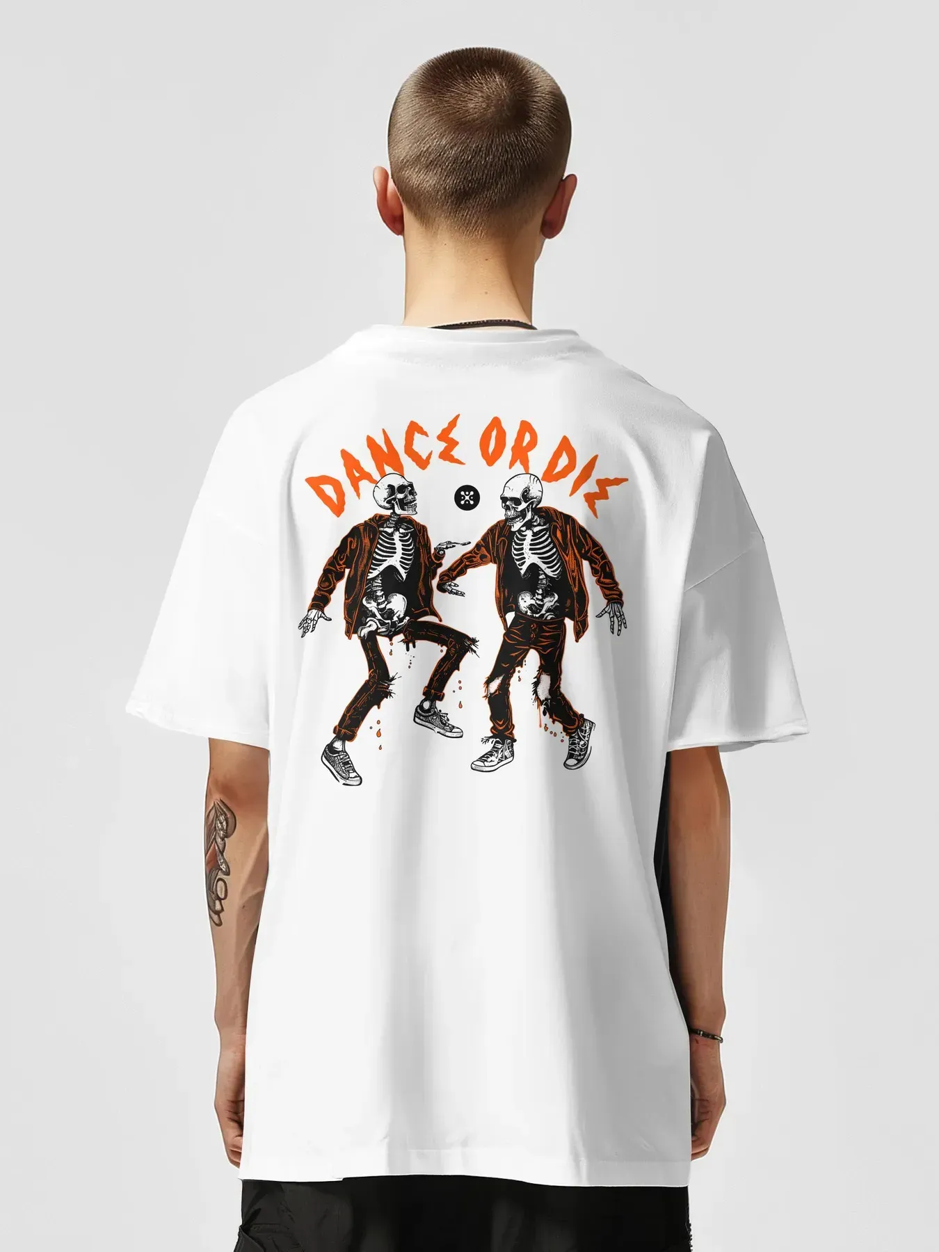 Футболка мужская оверсайз Dance or Die ML Белый (26841228)