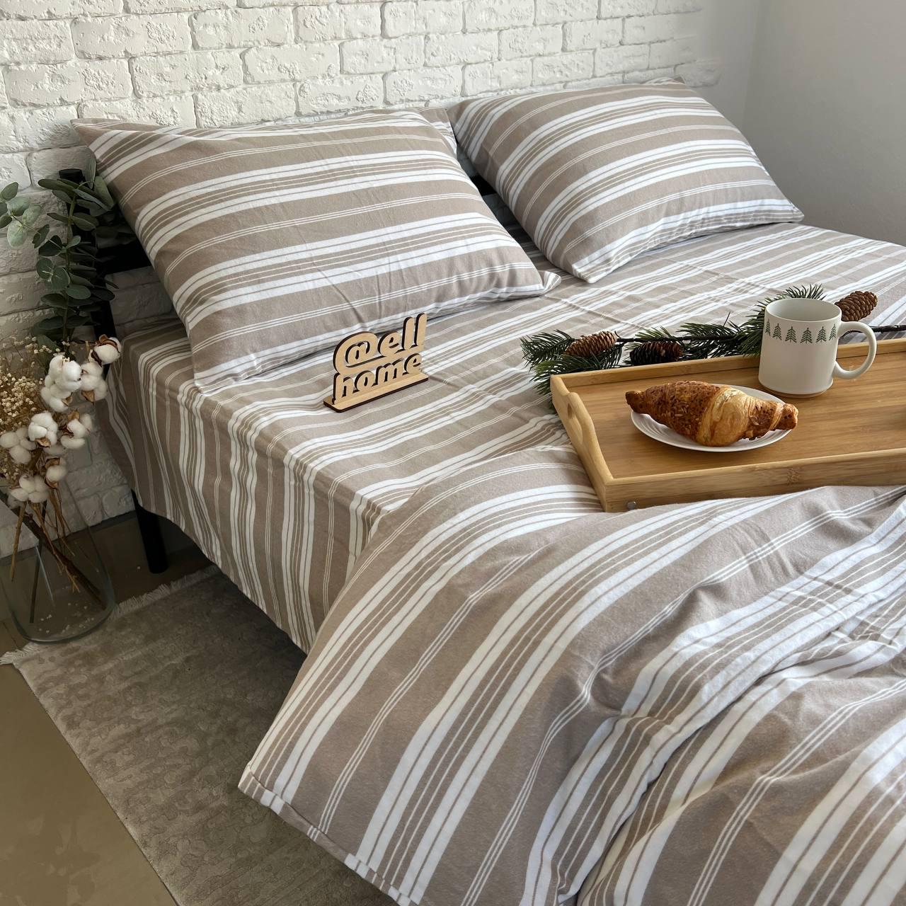 Комплект постільної білизни Ell Home фланель євро наволочки 50x70 см/70x70 см Бархан (29288986)