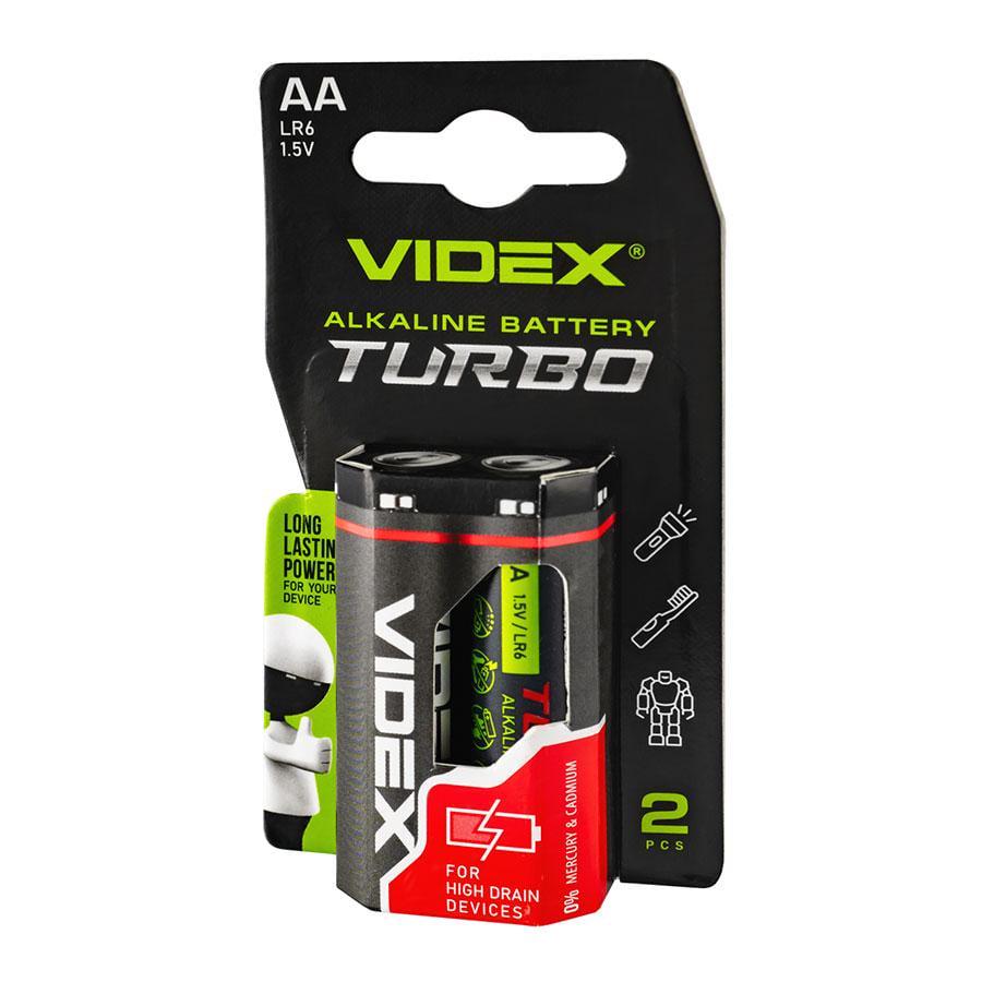 Батарейка щелочная Videx LR6/AA Turbo LR6T/AA/1,5V blister 2 шт. (287624)