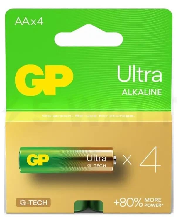 Батарейка GP ULTRA AA LR6 ALKALINE 4 шт./блистер (2202)