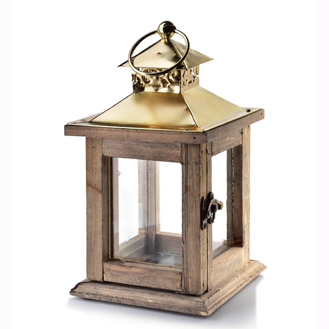 Підсвічник-ліхтар дерев'яний Levi Natural HTO2031 (35262)