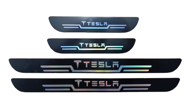 Защитные накладки на пороги Tesla 4 шт. Черный