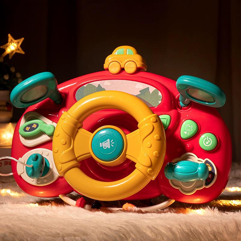 Игрушка интерактивная руль музыкальный на коляску с креплениями Красный (29666415) - фото 7