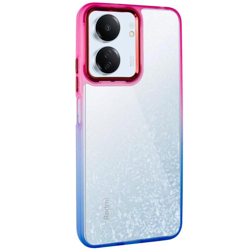 Противоударный Чехол TPU+PC Fresh sip series для Xiaomi Redmi 13C / Poco C65 Синий/Розовый