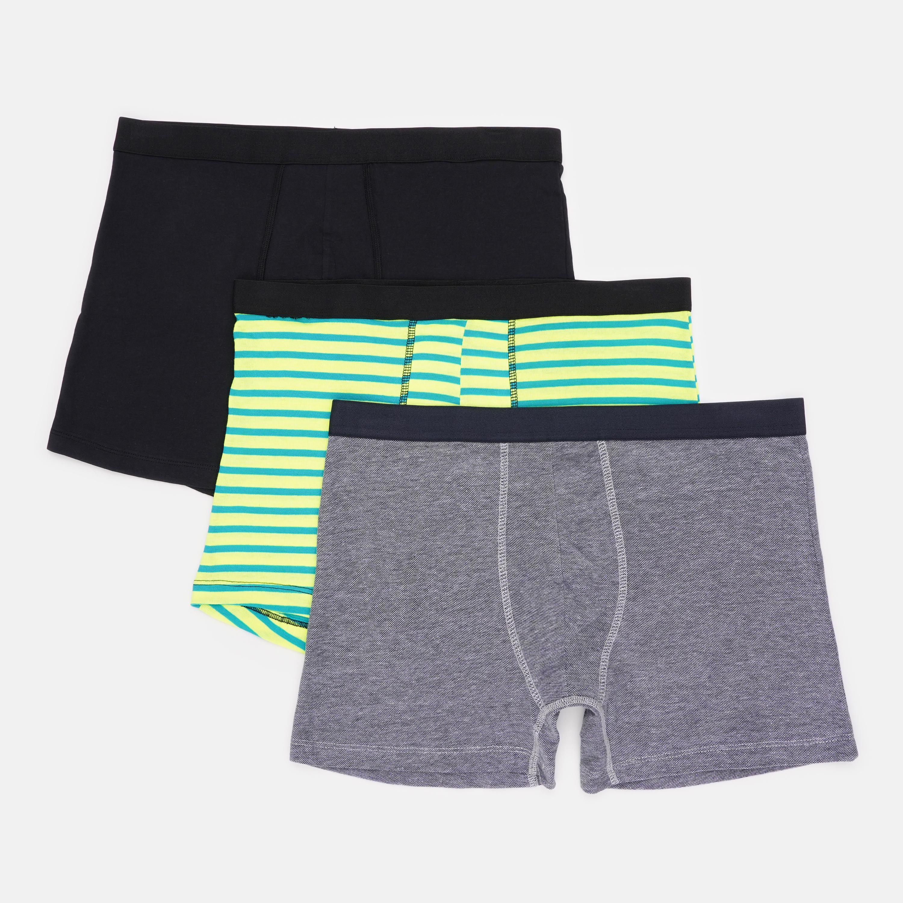 Труси Basic Collection 3 шт. L Чорно-салатовий (1438090451)