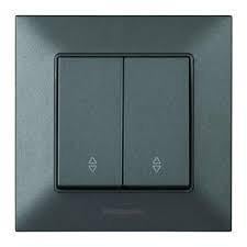 Выключатель проходной Panasonic Arkedia Slim 2-кл Дымчатый (15599-е)