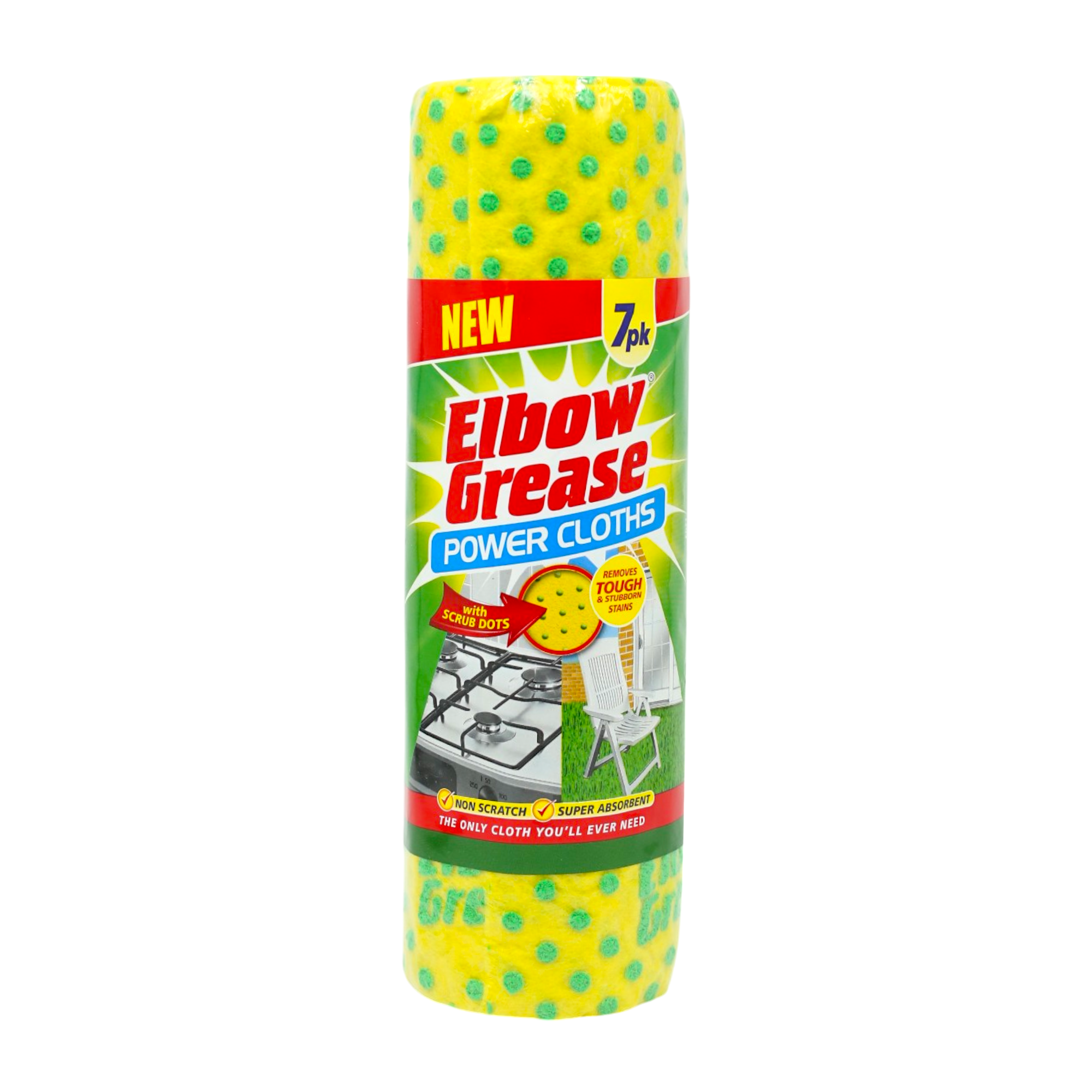 Скраб-салфетки для уборки Elbow Grease универсальные в рулоне 7 шт. (НФ-00008924)