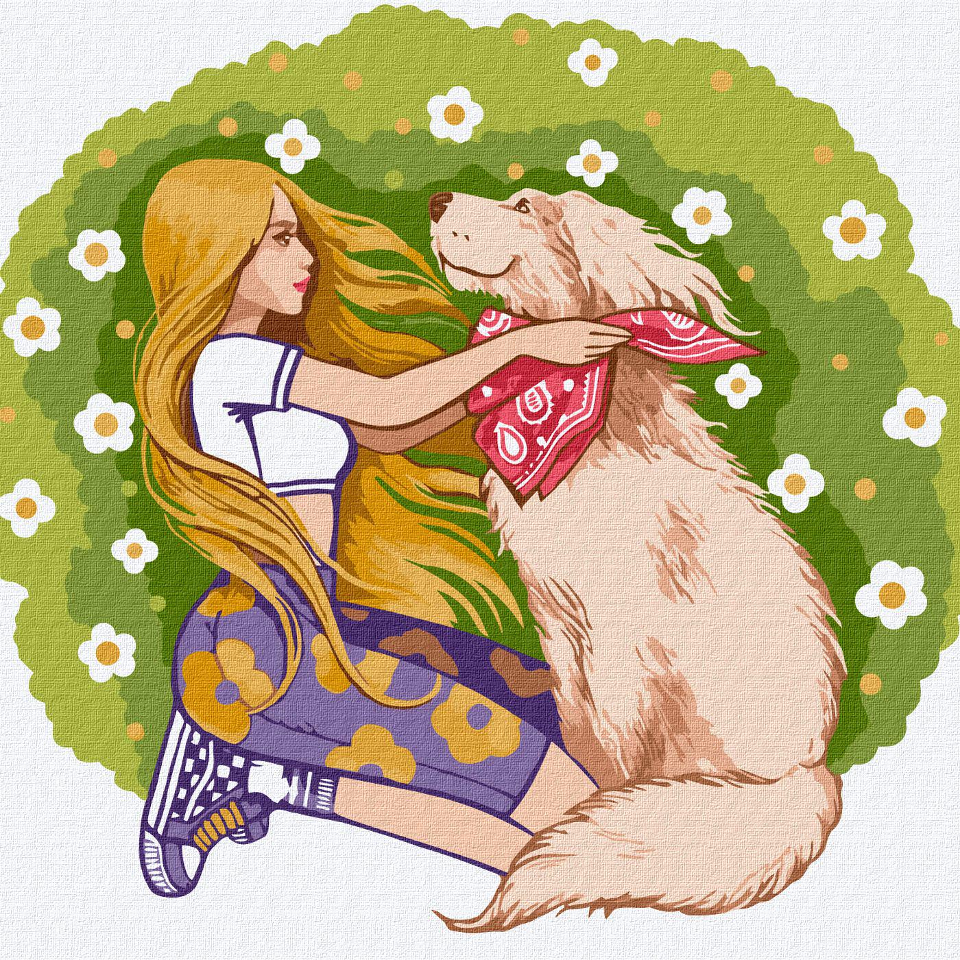 Картина за номерами Ідейка Чарівний пухнастик 30x30 см (Id-KHO6580)