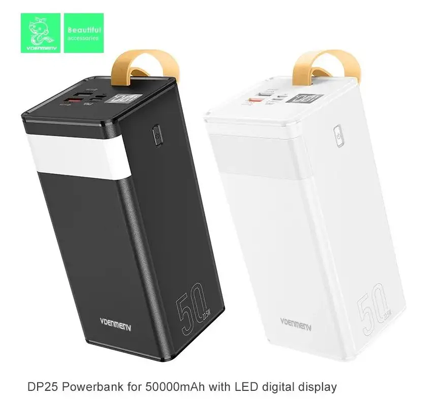 Повербанк з ліхтарем Denmen DP25 50000 mAh Чорний - фото 4 Повербанк з ліхтарем Denmen DP25 50000 mAh Чорний - фото 4