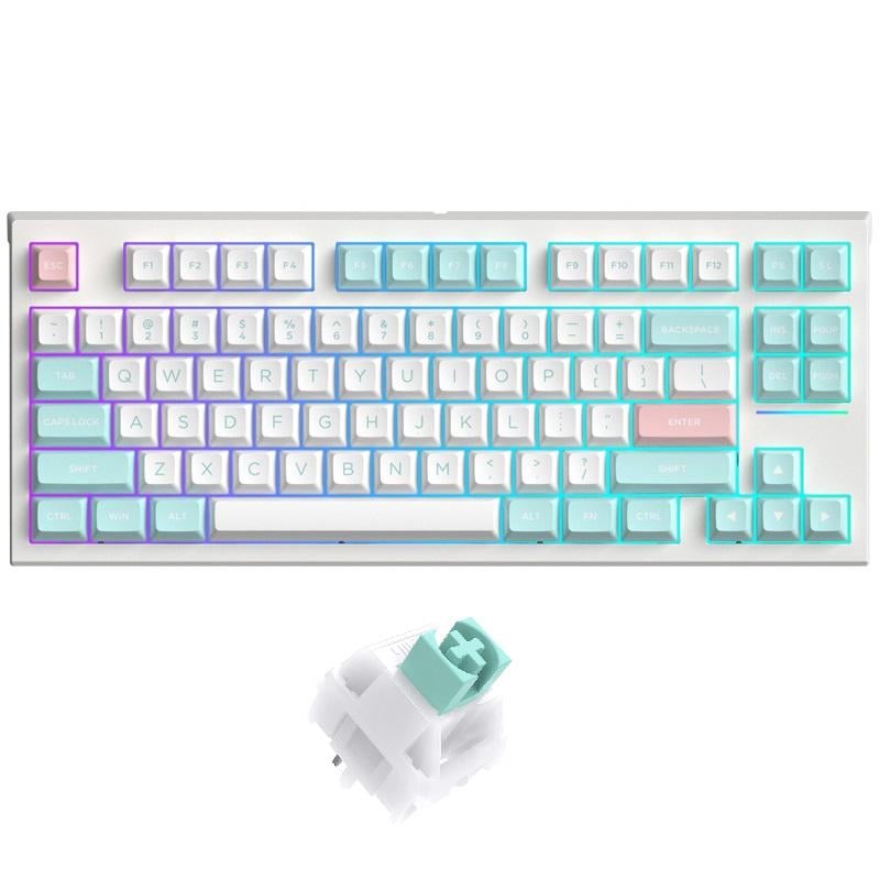 Клавиатура беспроводная механическая FL ESports FL750 RGB USB//Bluetooth White/Mint Клавиатура беспроводная механическая FL ESports FL750 RGB USB//Bluetooth White/Mint