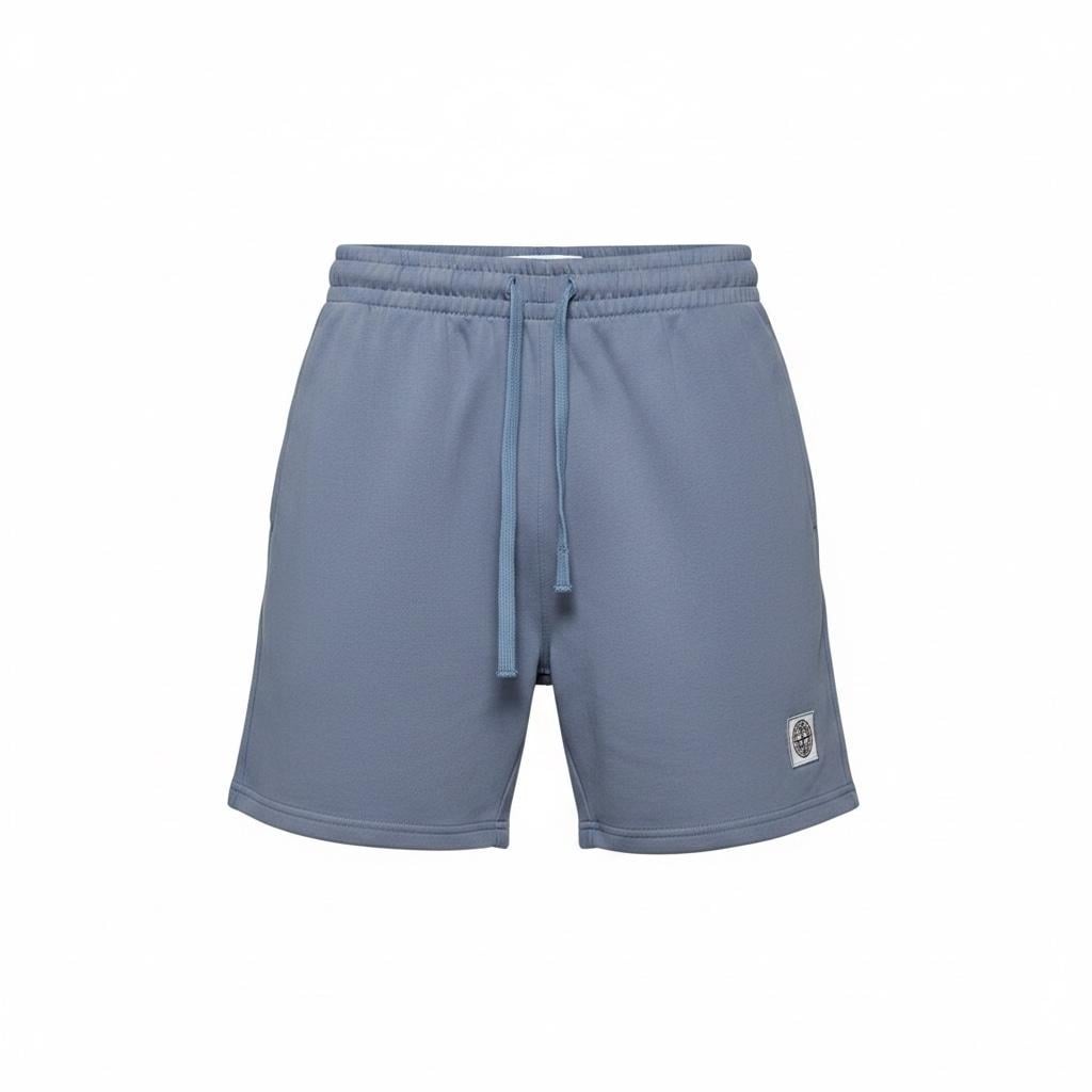 Шорты мужские в стиле Stone Island Compass Embroidered Brushed Cotton Fleece Shorts Avio XL Blue/Purple (SI18001.6XL)