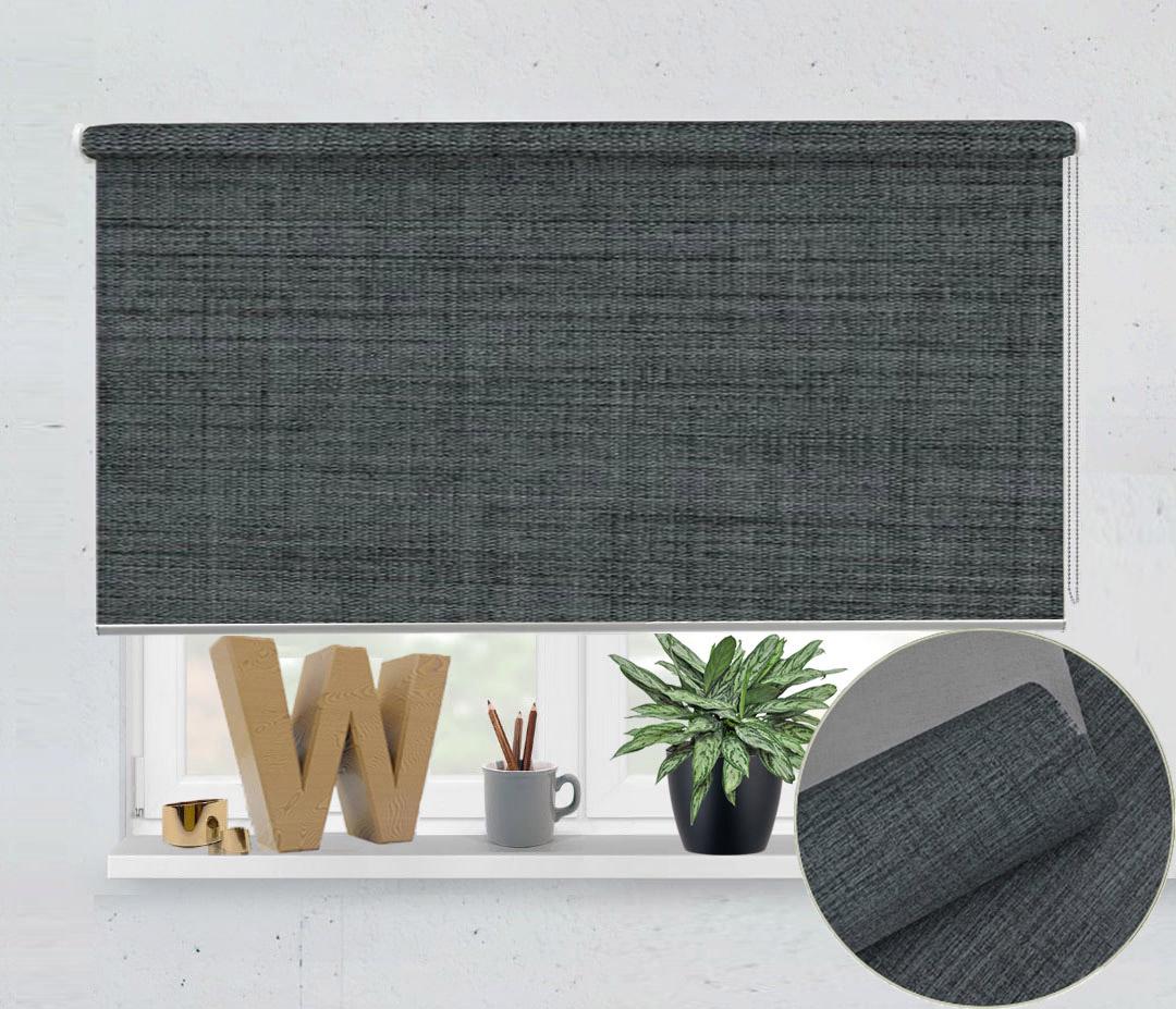 Ролета тканевая термо (blackout) Besta Wenster Меланж BO 10 67,5х145 см Черный (БЗН52819810)