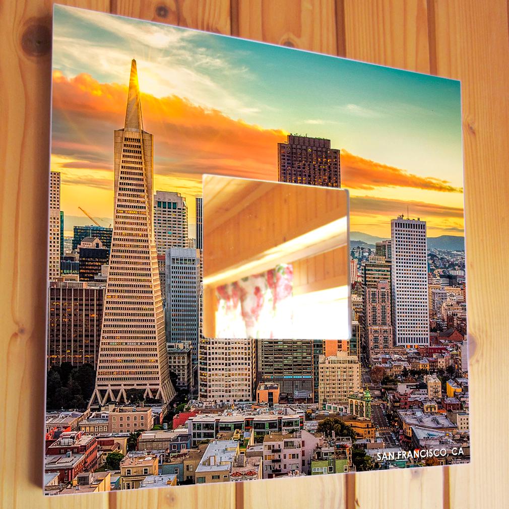 Зеркало декоративное Сан Франциско Калифорния 260х260 мм (M04028)