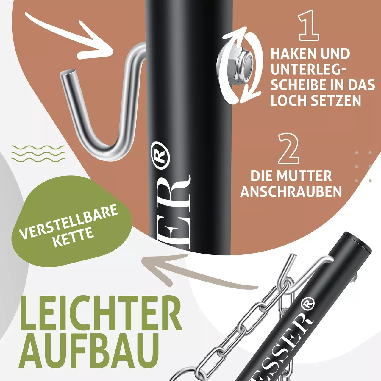 Гамак підвісний для саду та дачі KESSER 200 кг 360x120x115 см - фото 5