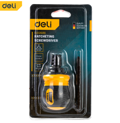 Викрутка двостороння Deli з 6/PH2 тріскачкою 2 біти x 85 мм (2620895430) - фото 2