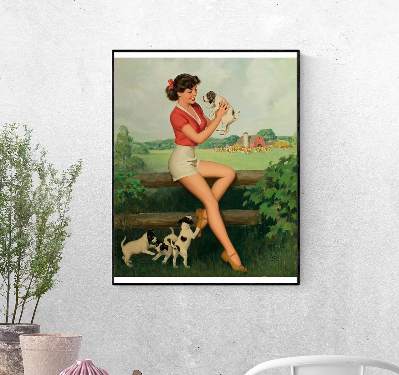 Постер Девушка на ферме. Уолт Отто формат А-3 (pin_up010096_Poster)