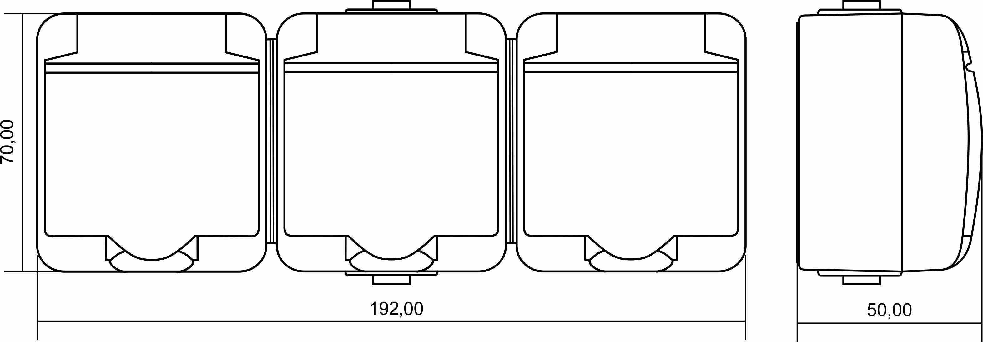 Розетка потрійна Karlik Junior IP54 із заземленням та кришкою Бежевий (1GHE-3s) - фото 2