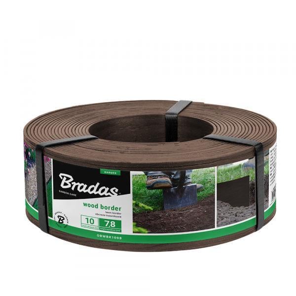 Бордюр ровный газонный Bradas WOOD BORDER 78x2,8 мм х 10 м Коричневый (OBWBR1008)