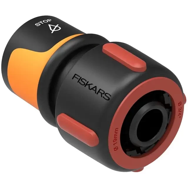 Конектор для шлангу Fiskars LB30 аквастоп 19 мм 68 мм (1027082)