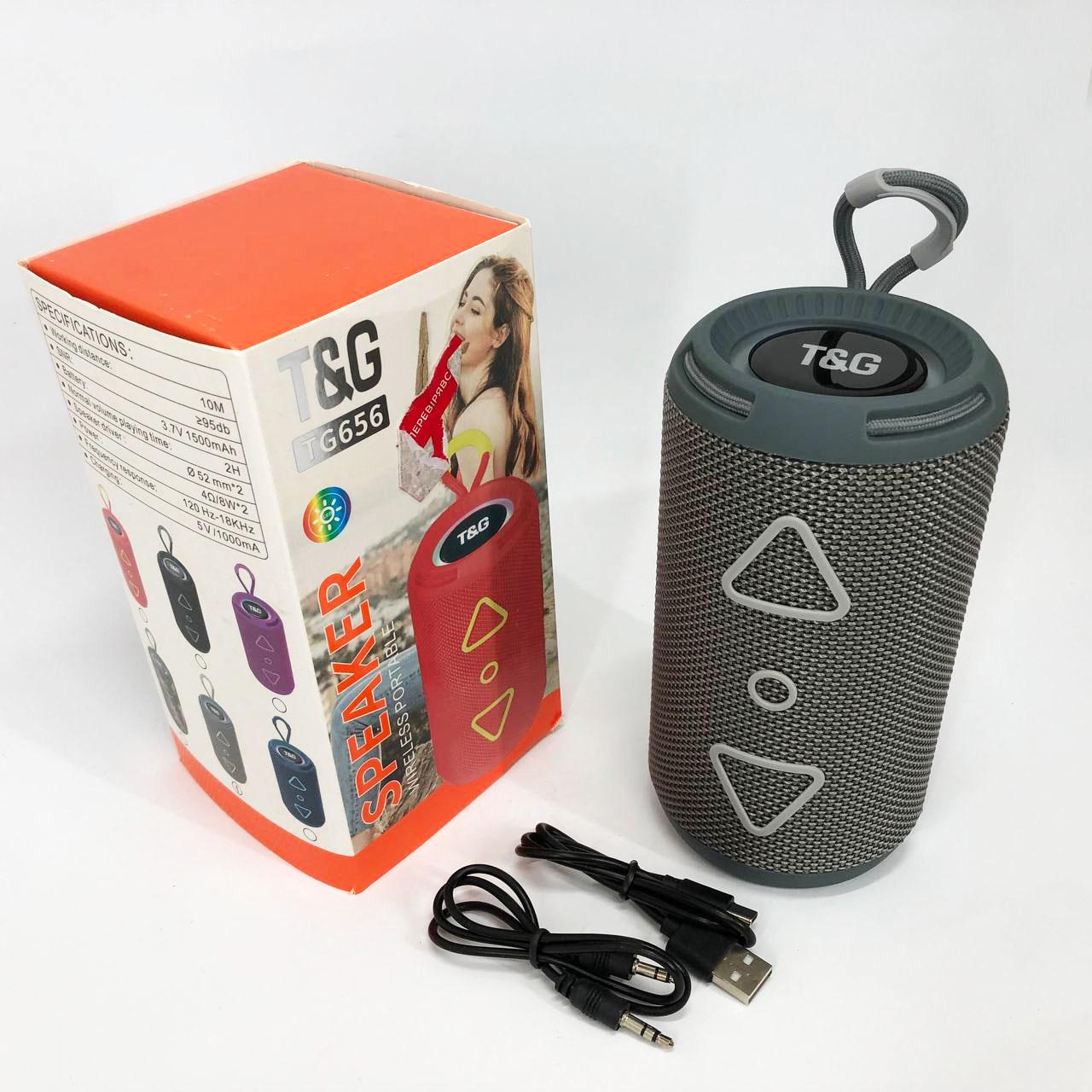 Портативна колонка Bluetooth TG656 FM-радіо Сірий - фото 13 Портативна колонка Bluetooth TG656 FM-радіо Сірий - фото 13