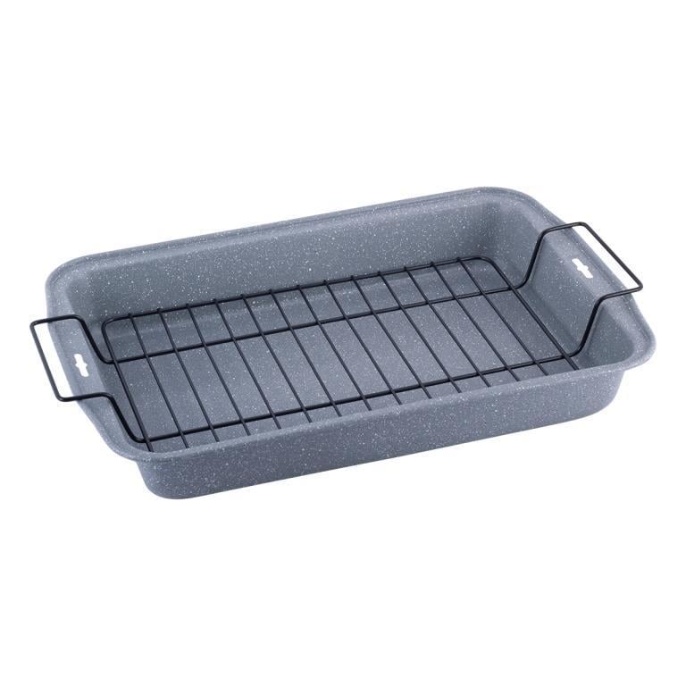 Форма для випічки Kamille з вуглецевої сталі 37,5 см Сірий (KM-6001М)