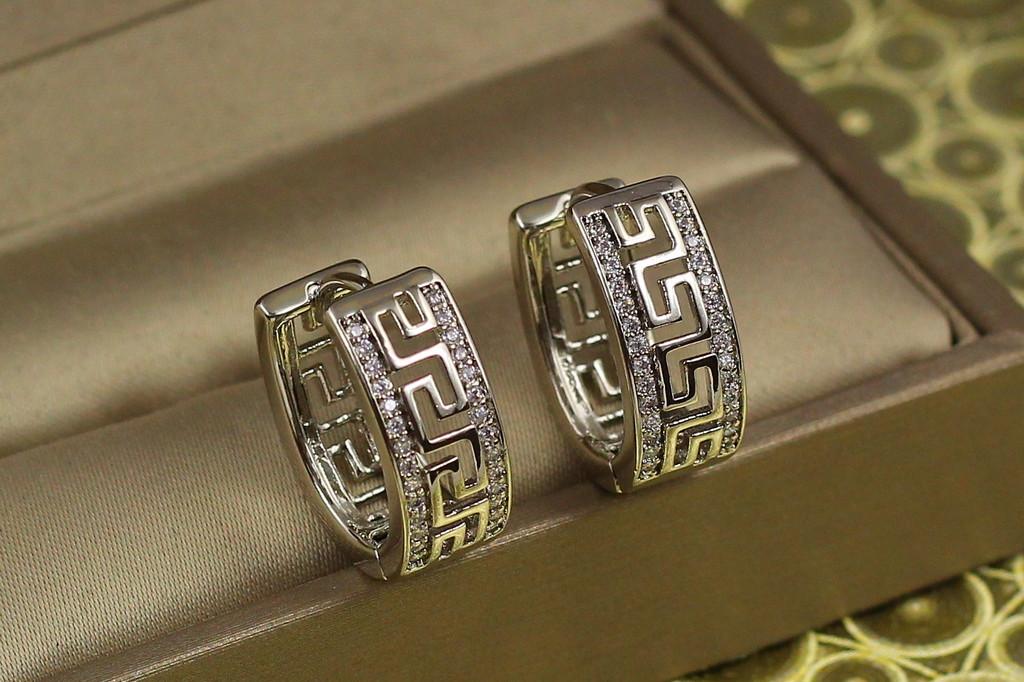 Серьги Xuping Jewelry колечки Парфенон 1,9 см Серебристый