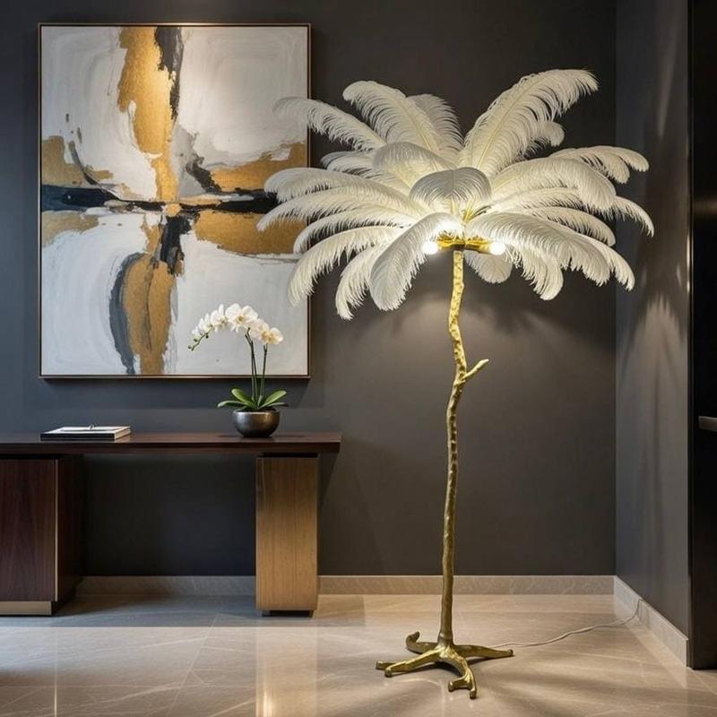 Торшер з пір'ям Zilini ML888 Золотистий (32160114)