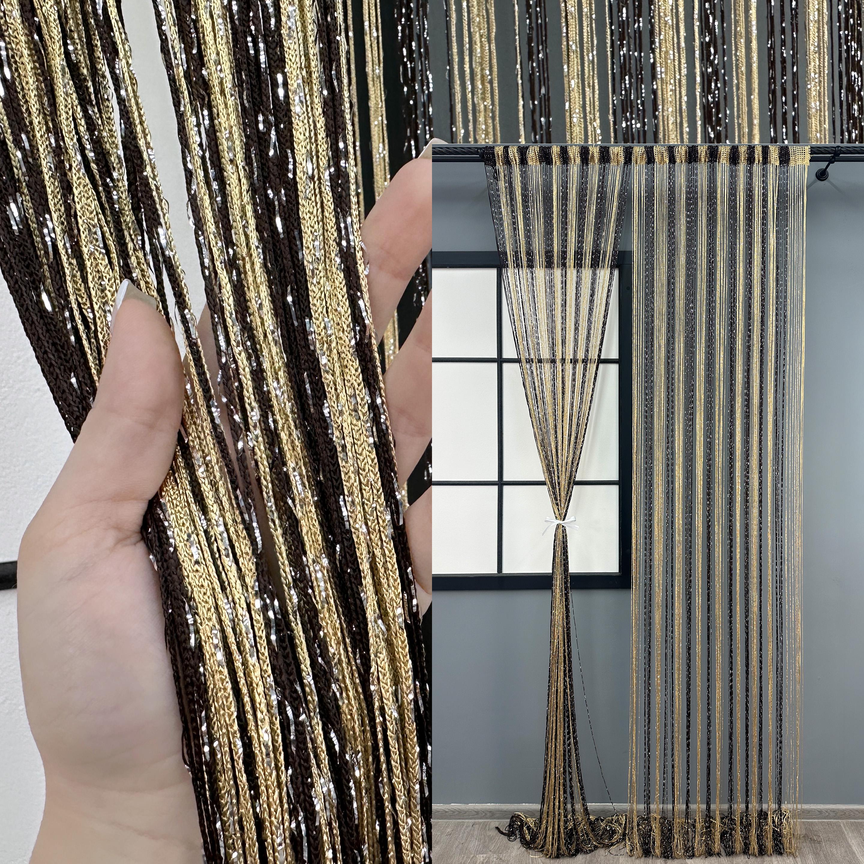 Шторы-нити с люрексом 300х300 см Венге/Бежевый (61-104) - фото 4