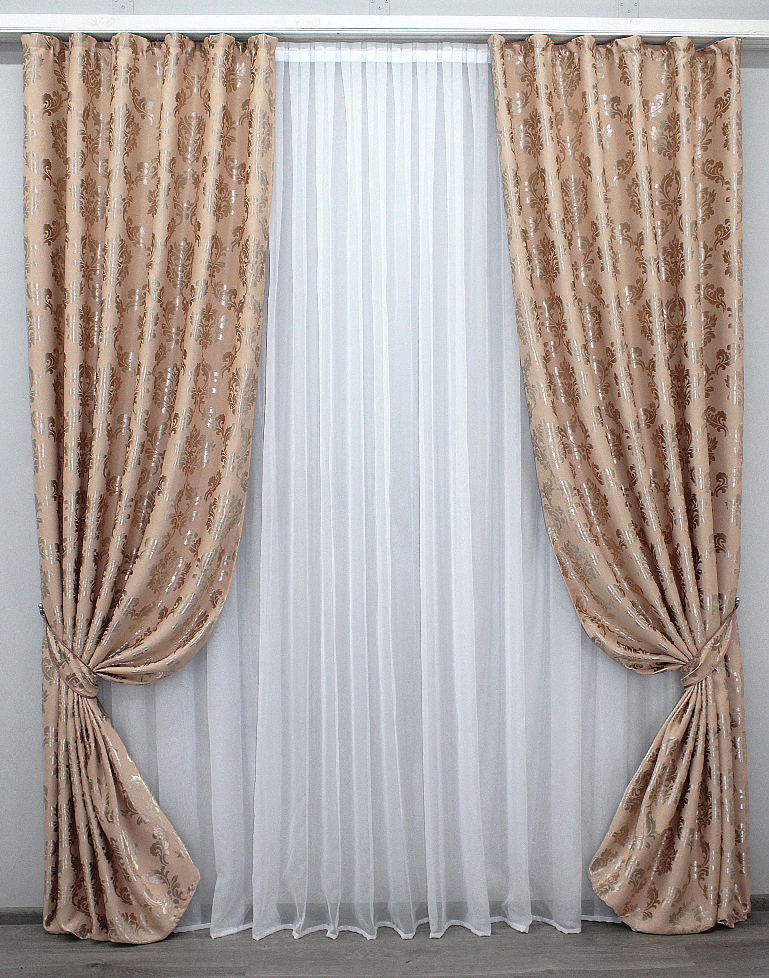 Комплект штор VR-Textil № 986ш блэкаут 150х270 см 2 шт. Пудровый (30-790)