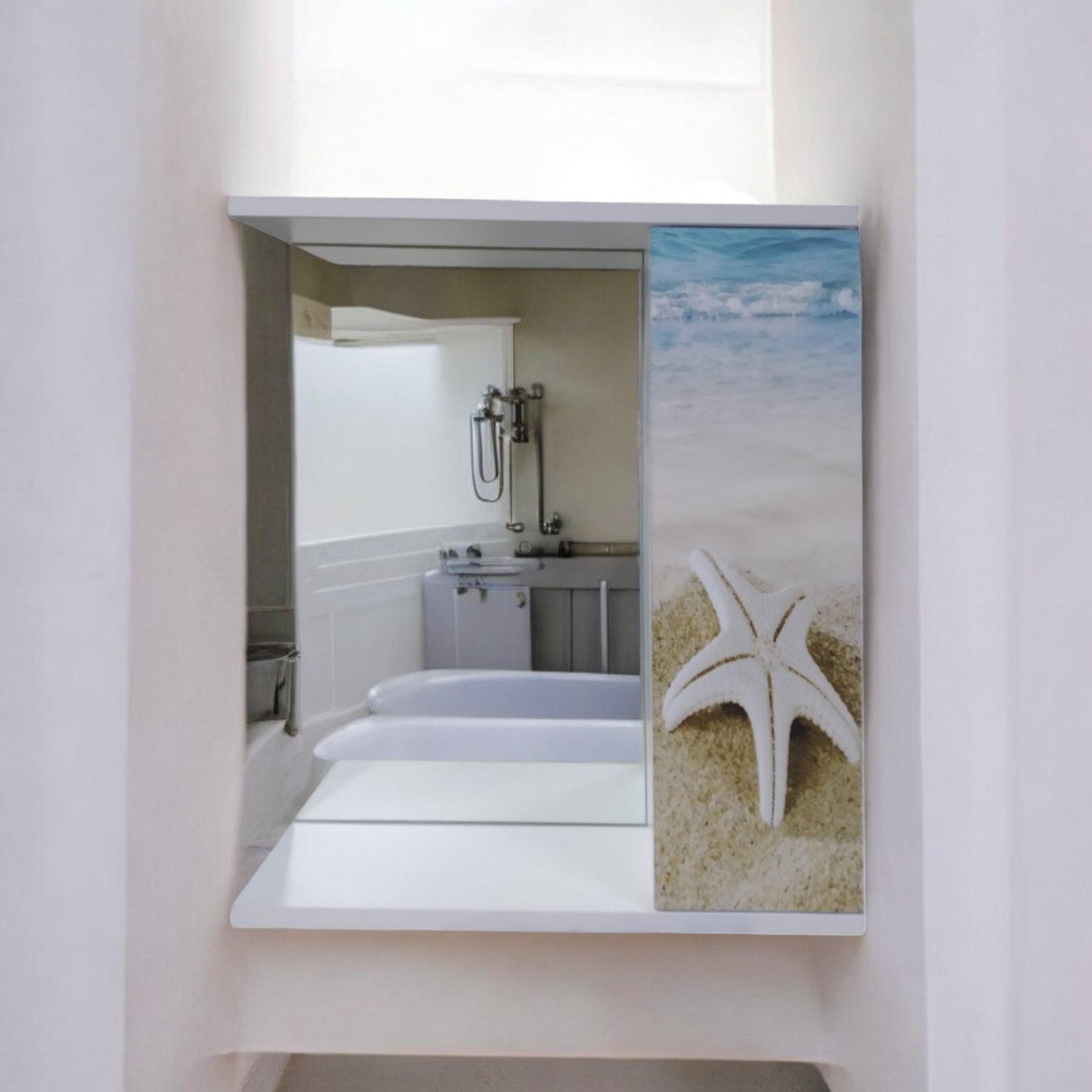 Зеркало для ванной комнаты Mikola-M пластиковое Лазурный берег 50 см (2345) - фото 3 Зеркало для ванной комнаты Mikola-M пластиковое Лазурный берег 50 см (2345) - фото 3