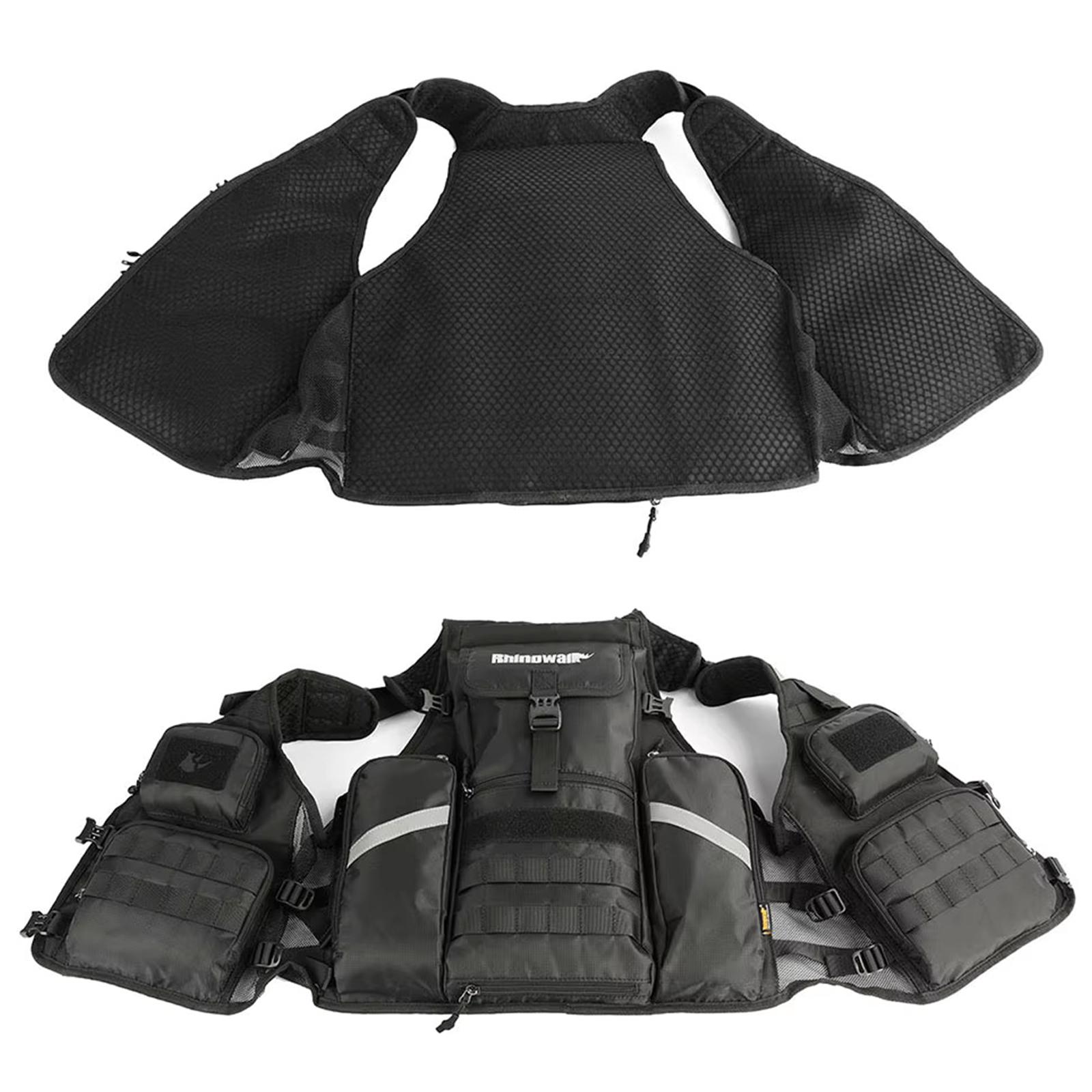 Жилет багатофункціональний Rhinowalk M1012 для їзди на мото-вело-та риболовлі Чорний (RWK-M1012-7392) - фото 7 Жилет багатофункціональний Rhinowalk M1012 для їзди на мото-вело-та риболовлі Чорний (RWK-M1012-7392) - фото 7
