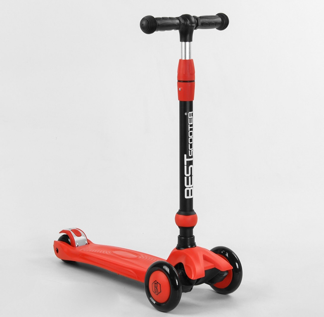 Самокат-велобег трехколесный Best Scooter BS-71899/4 3в1 3 колеса PU со светом/сиденье/амортизаторы/родительская ручка (25247404) - фото 4