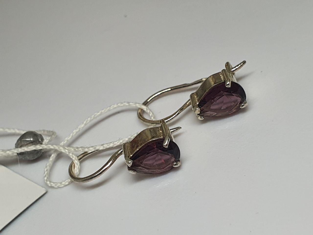 Срібні сережки Ія французька застібка 925 проба Фіолетовий (26943629)