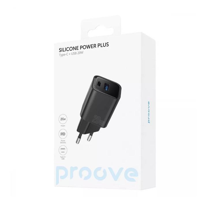 Сетевое зарядное устройство МЗП Proove Silicone Power Plus 20W Type-C/USB Black - фото 3