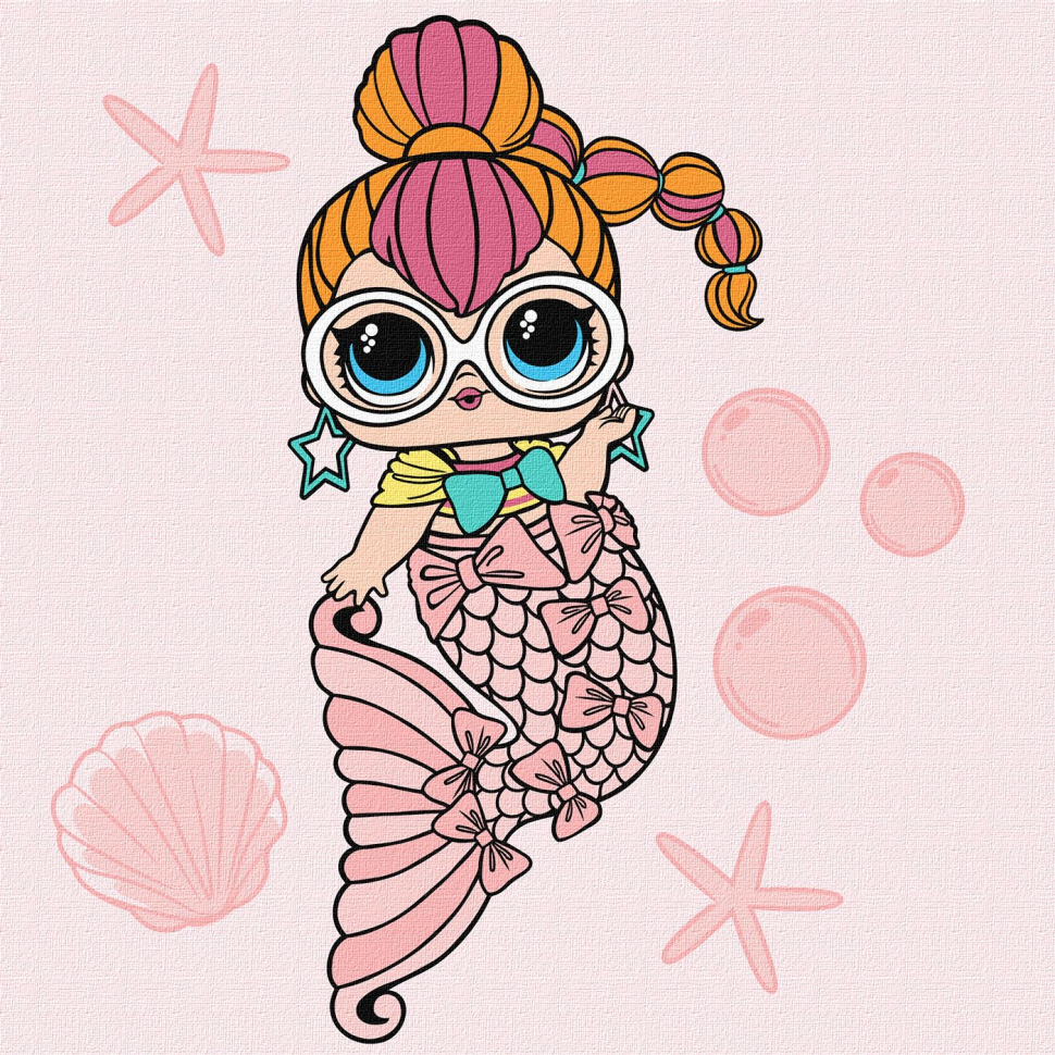 Картина по номерам KHO6264 LOL Surprise! Mermaids Neon QT 40х40 см (2990409715)