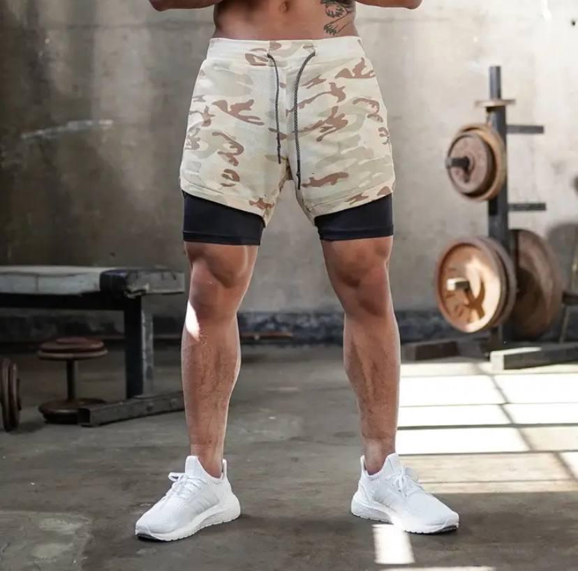 Шорты-тайти Academy мужские спортивные для бега/тренировки XXXL Бежевый (8024632)